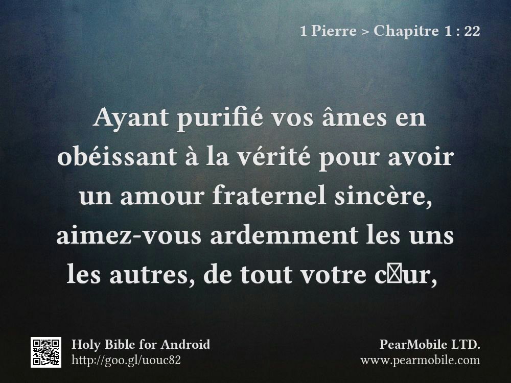 1 Pierre, Chapitre 1:22